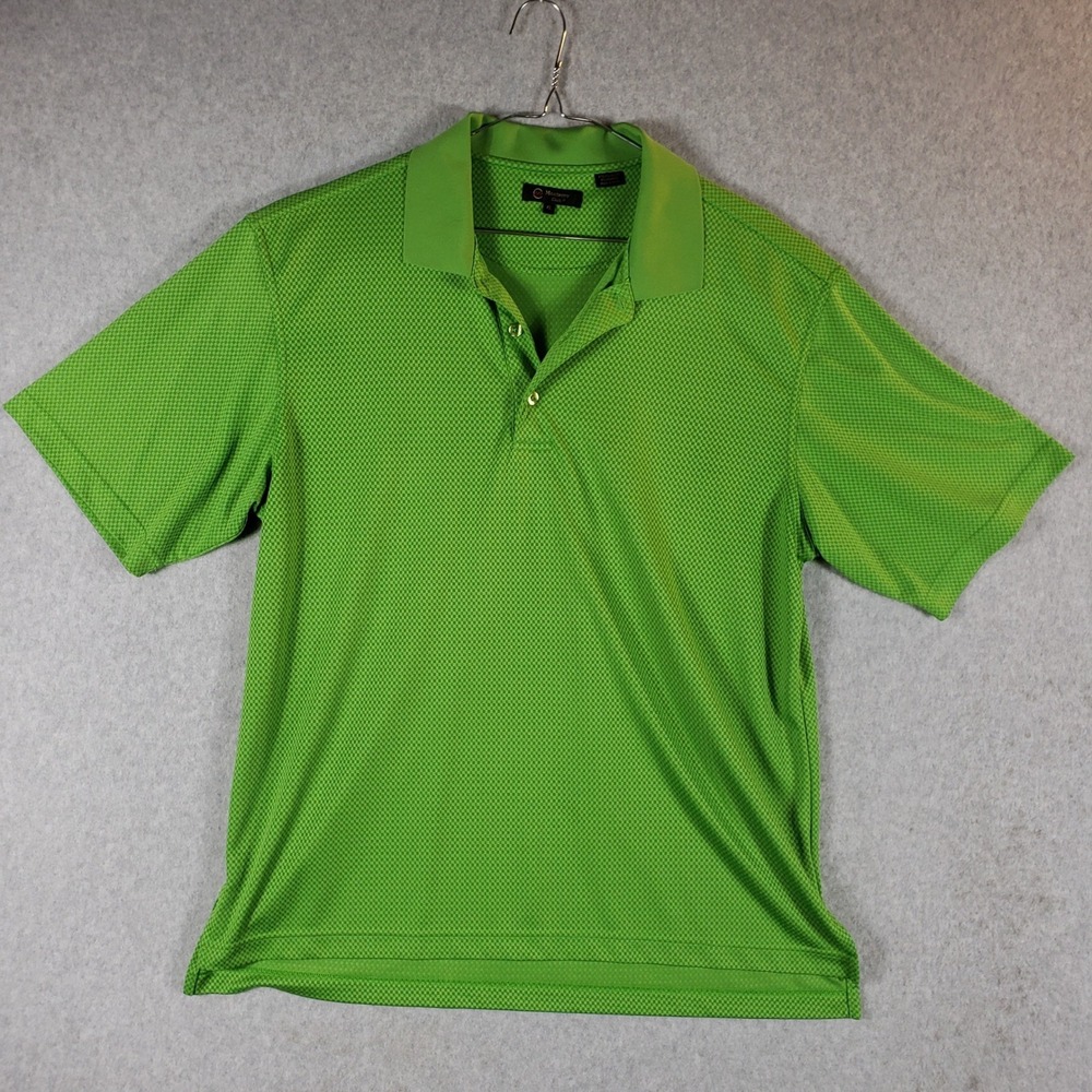 Monterey Club Men's XL Lime Green Performance Golf Polo Shirt‎ Moisture Wicking